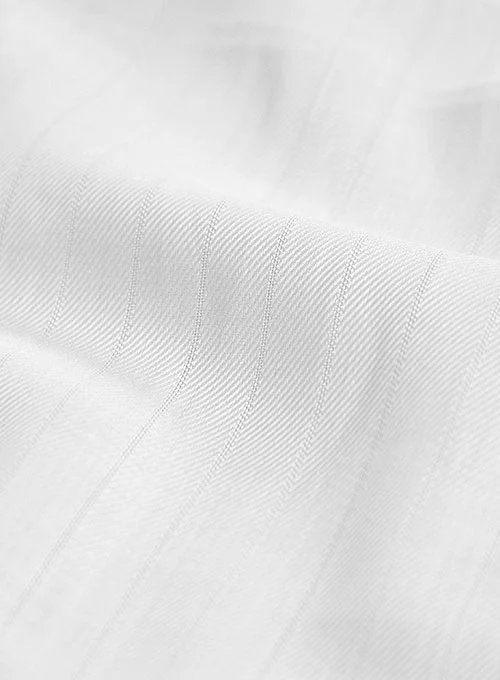 Italian Cotton Stripe Sueni White Shirt - Image 3