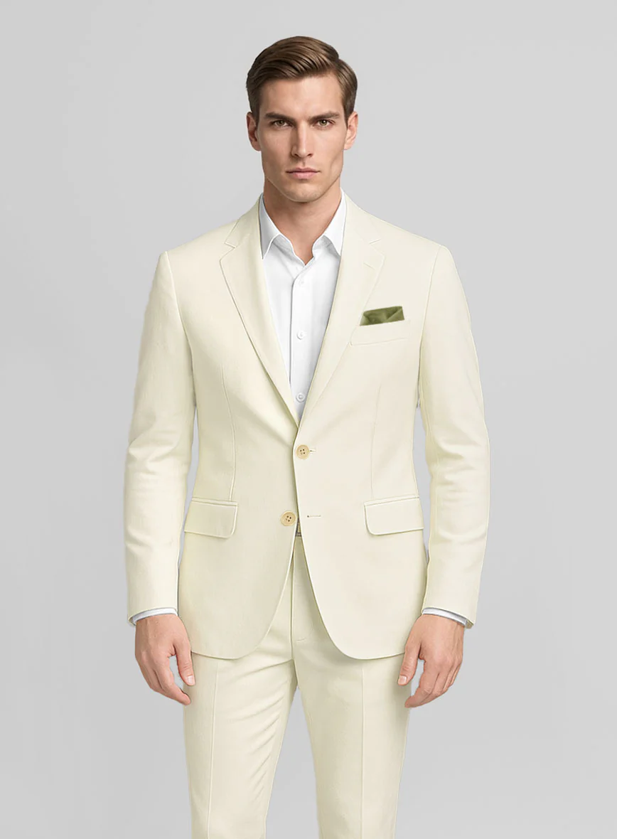 Italian Cream Cotton Stretch Suit - Image 4