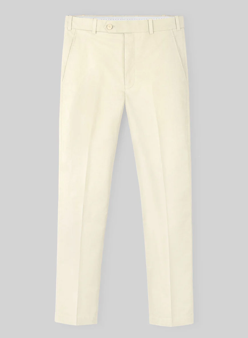 Italian Cream Cotton Stretch Pants - Image 2