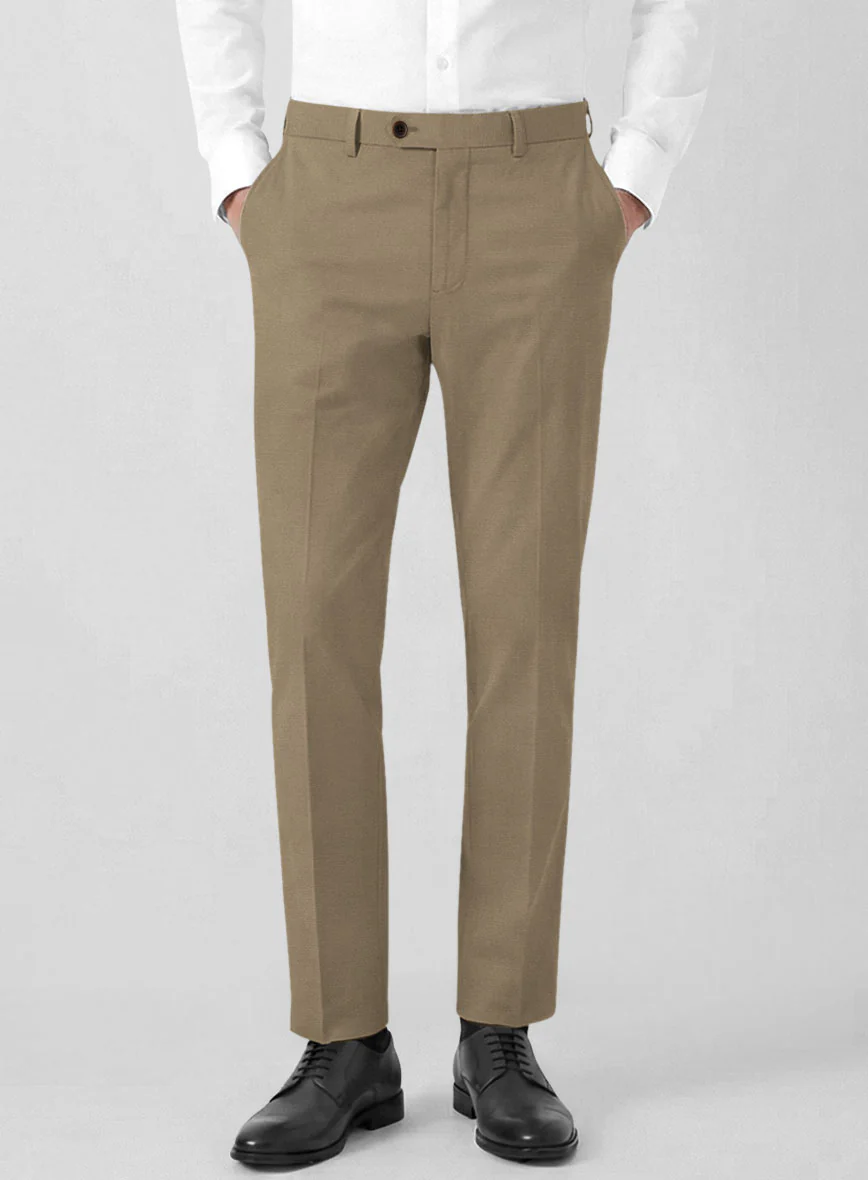 Italian Dark Beige Cotton Stretch Pants