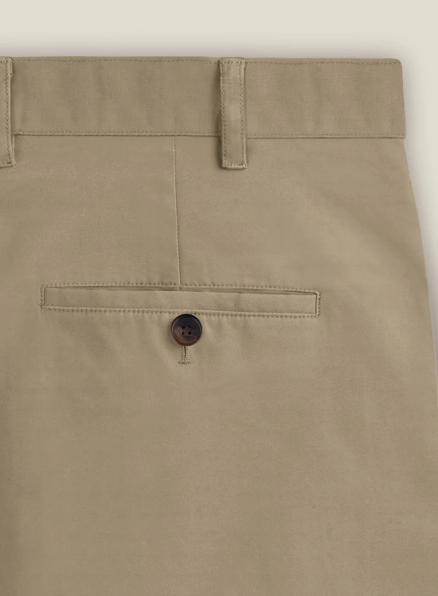 Italian Dark Beige Cotton Stretch Shorts - Image 5