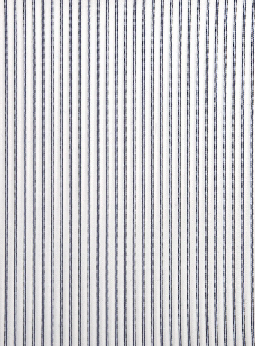 Italian Dark Blue Candy Stripe Shirt - Image 3