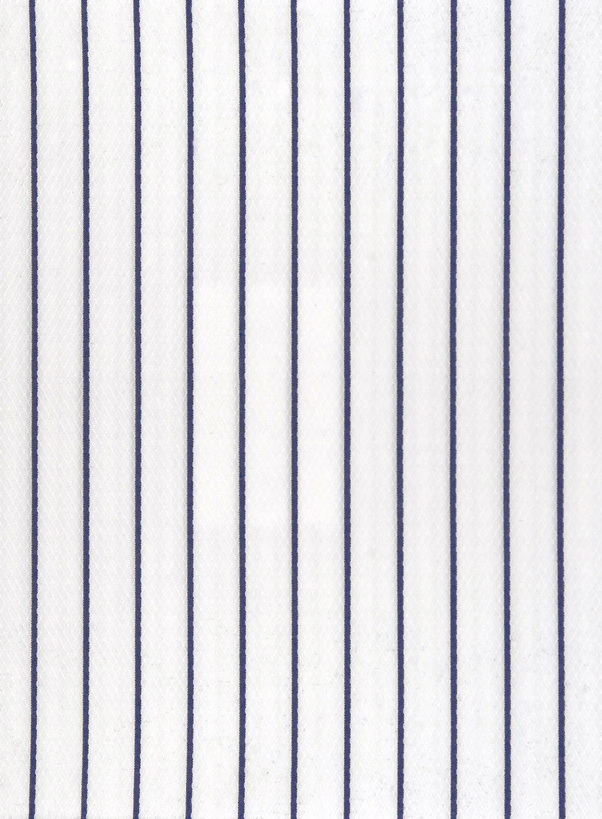 Italian Dark Blue Como Stripe Shirt - Image 3