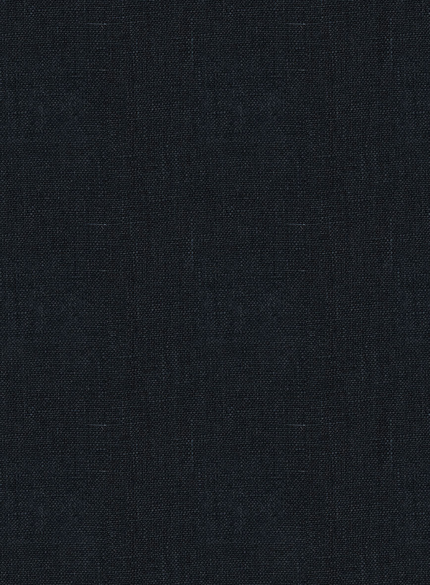 Italian Dark Blue Linen Jacket - Image 3