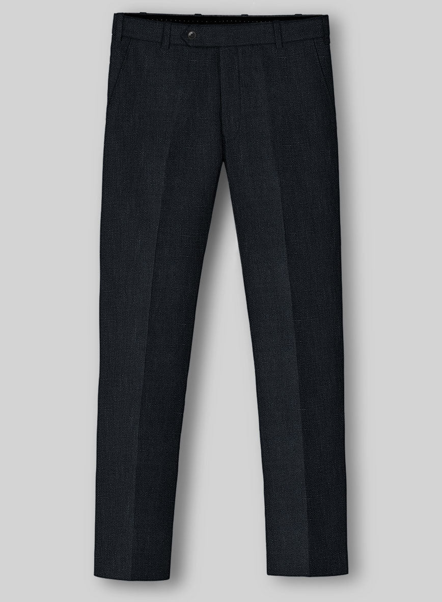 Italian Dark Blue Linen Pants - Image 2
