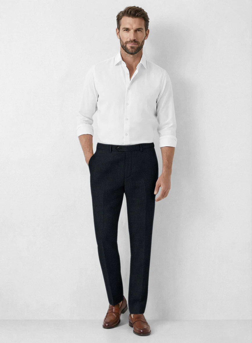 Italian Dark Blue Linen Pants - Image 3