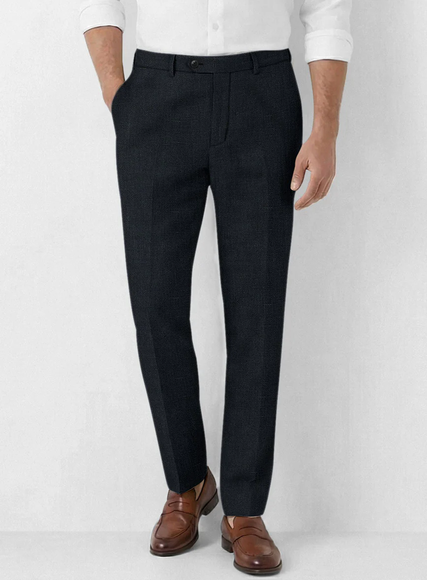 Italian Dark Blue Linen Suit - Image 5