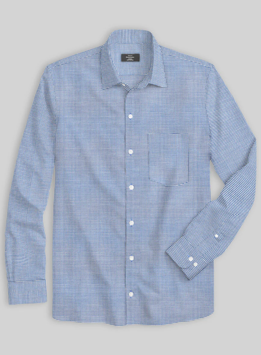 Italian Dark Blue Nailhead Shirt - Image 2