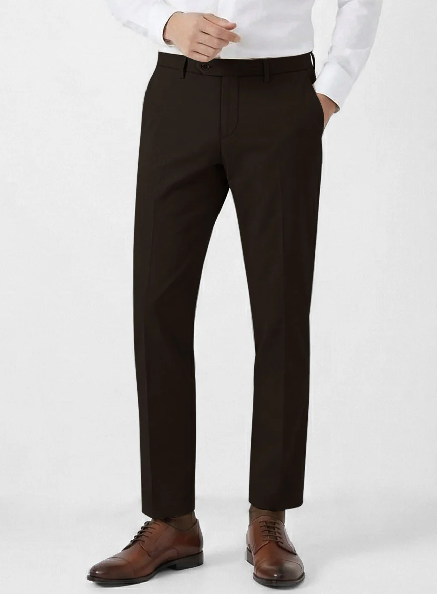 Italian Dark Brown Cotton Stretch Pants