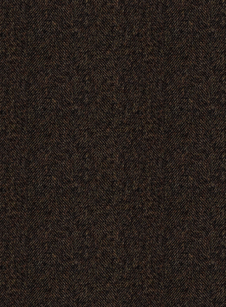 Italian Dark Brown Herringbone Flannel Suit - Image 7