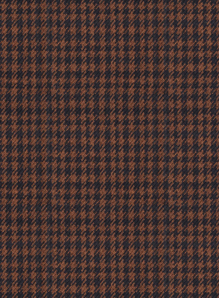 Italian Dark Brown Houndstooth Tweed Jacket - Image 4
