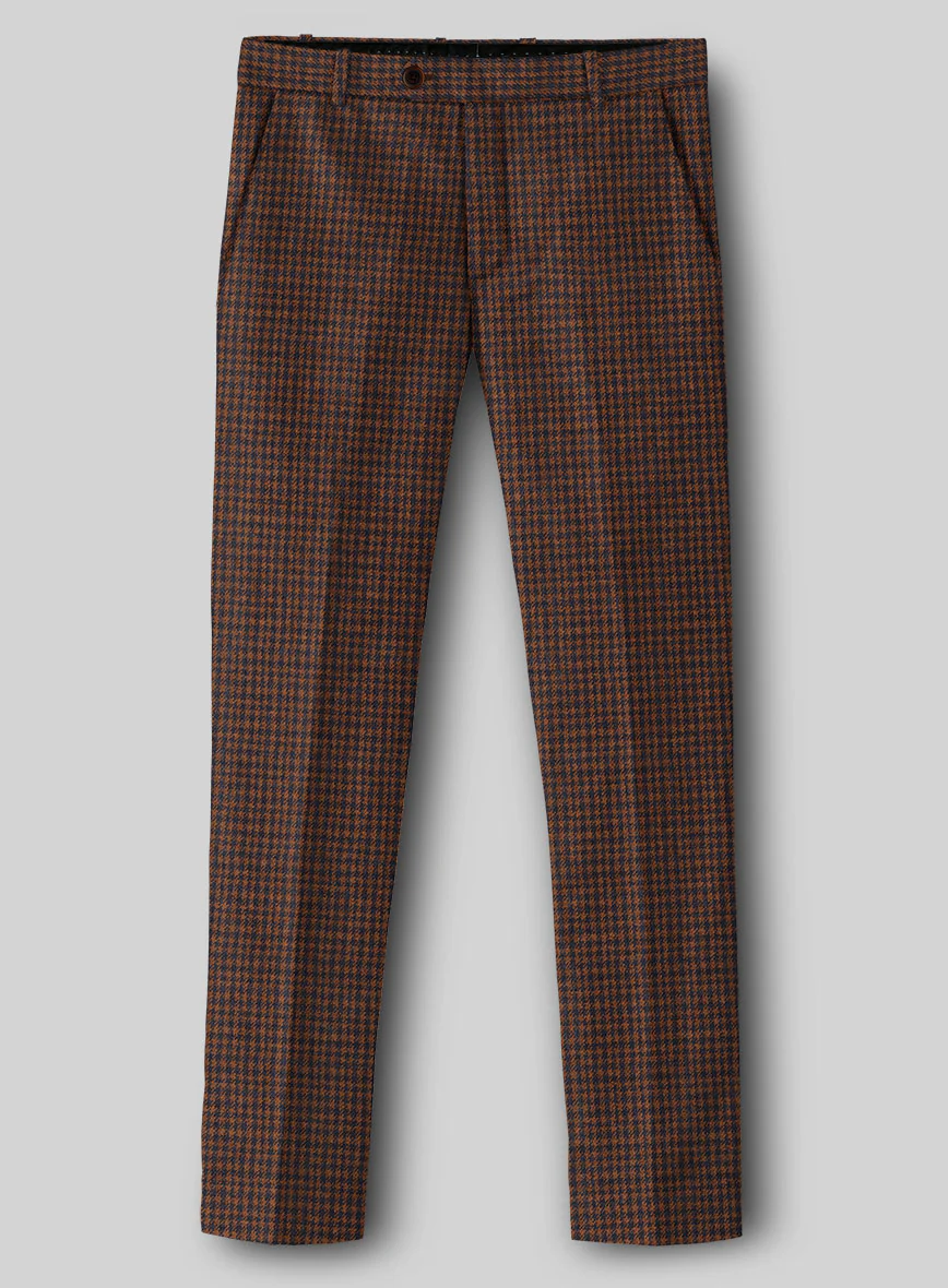 Italian Dark Brown Houndstooth Tweed Suit - Image 6