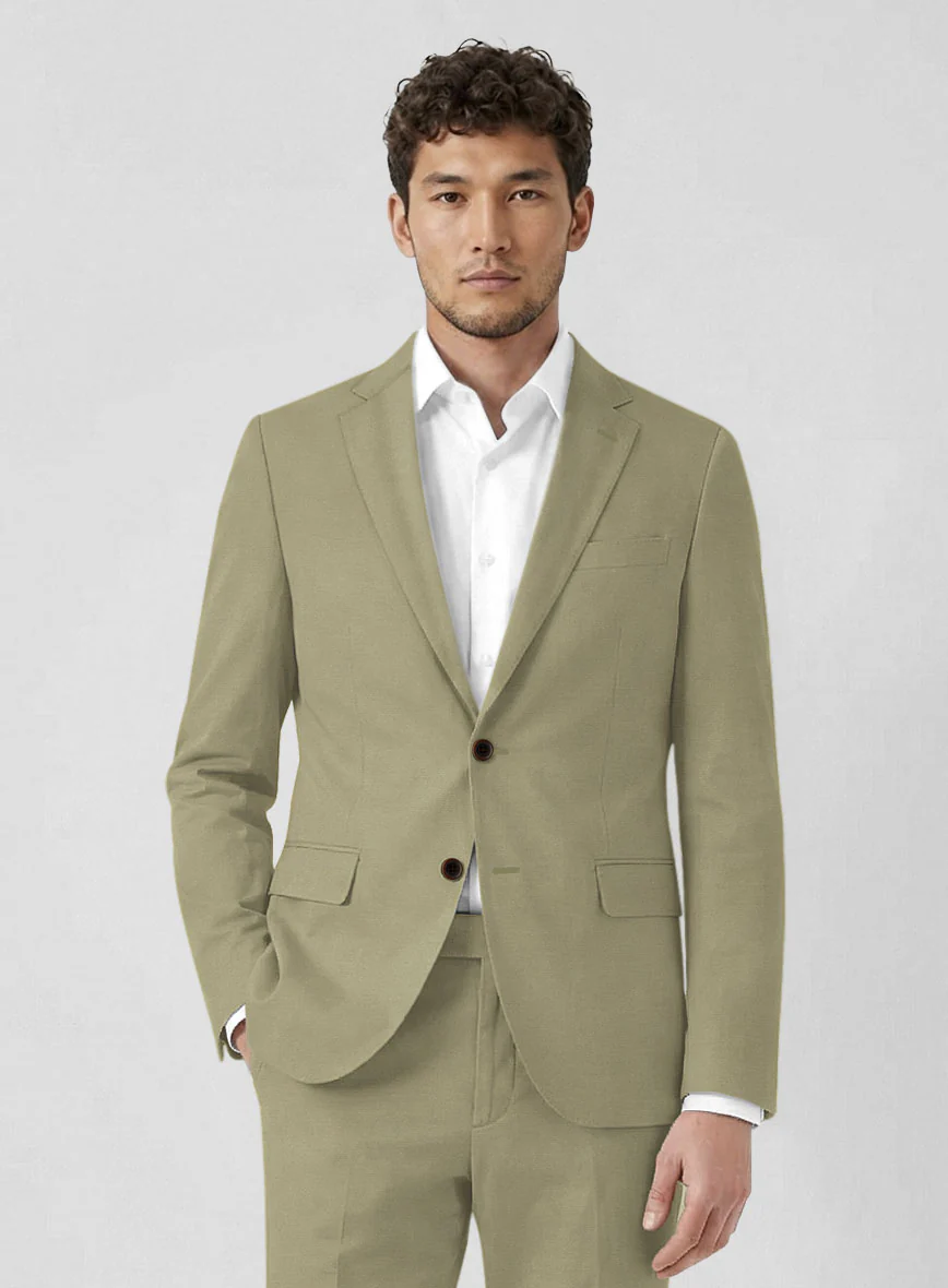 Italian Dark Tan Cotton Stretch Jacket - Image 2