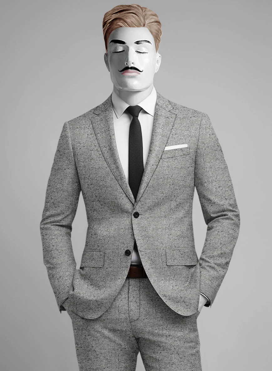 Italian Donegal Light Gray Wool Jacket - Image 2