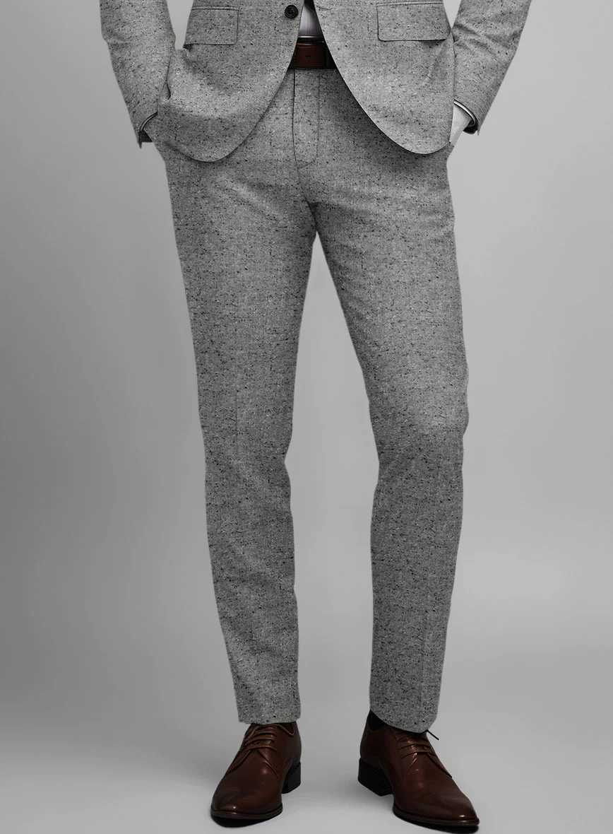 Italian Donegal Light Gray Wool Pants - Image 2