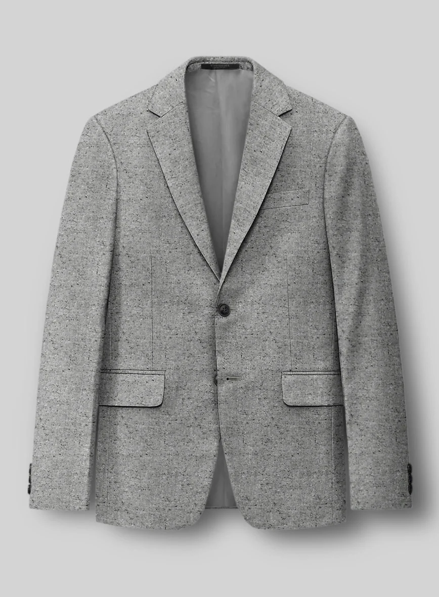 Italian Donegal Light Gray Wool Suit - Image 4