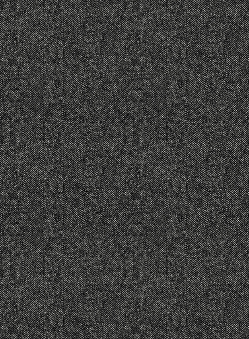 Italian Drego Gray Herringbone Wool Jacket - Image 2