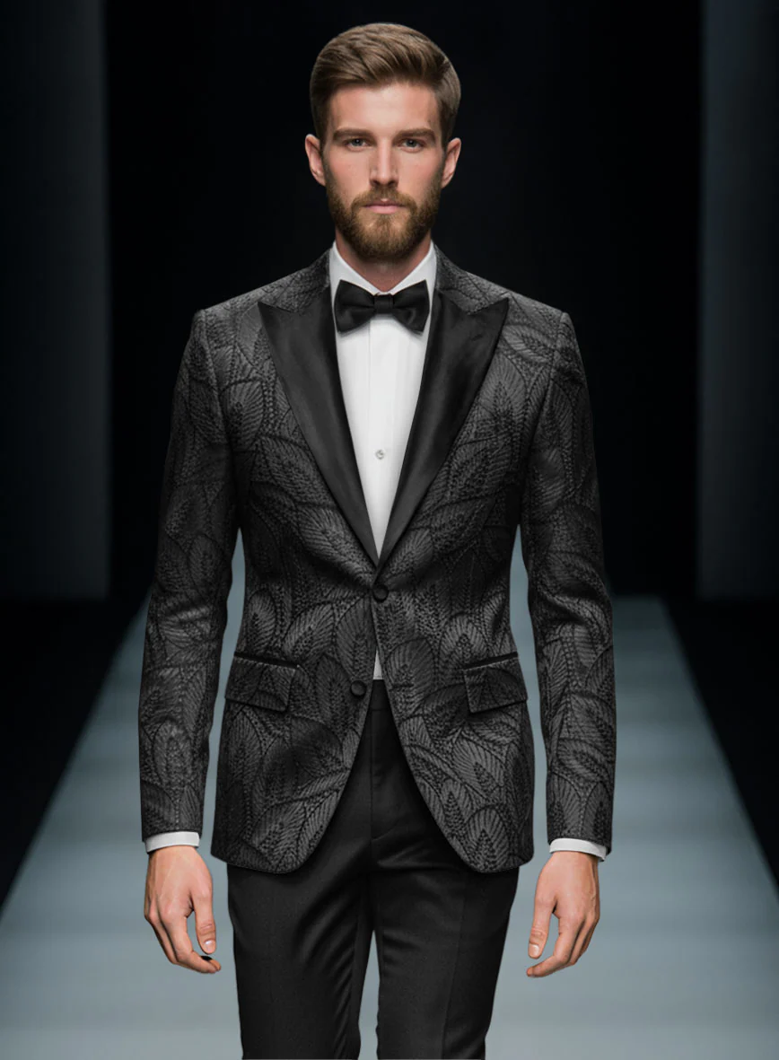 Italian Ebony Regale Tuxedo Suit - Image 3