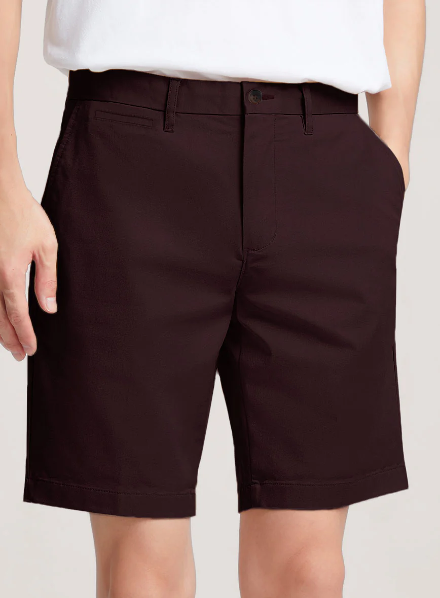 Italian Eggplant Cotton Stretch Shorts - Image 3
