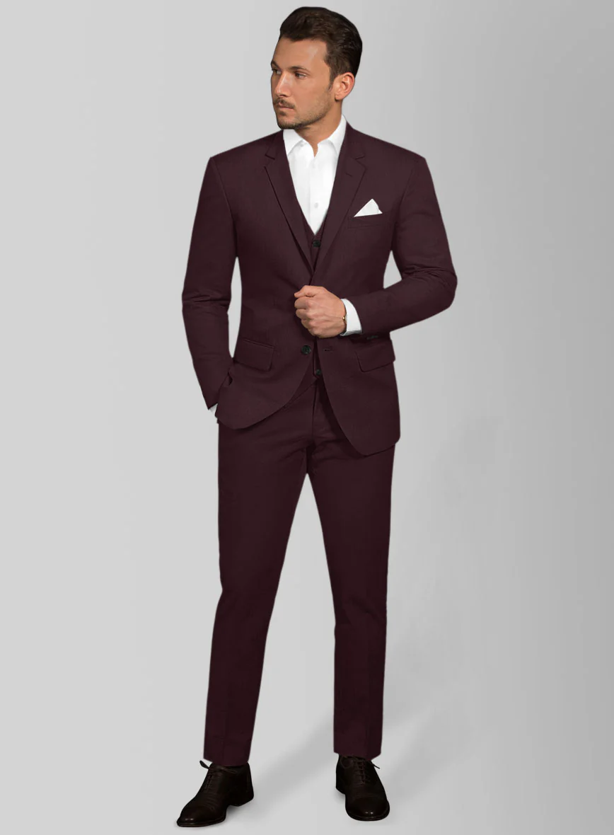 Italian Eggplant Cotton Stretch Suit - Image 2