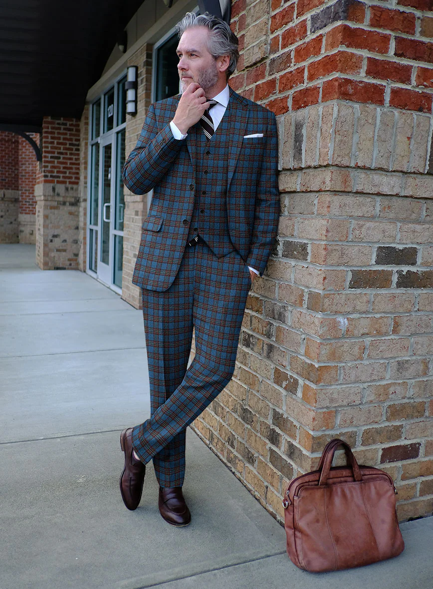 Italian Egor Checks Tweed Suit - Image 2