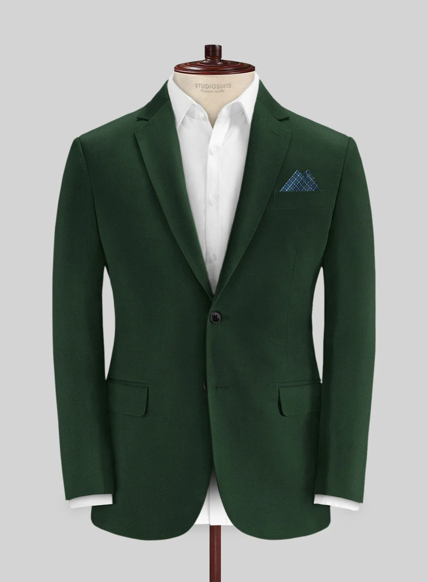 Italian Emerald Green Cotton Stretch Suit - Image 3