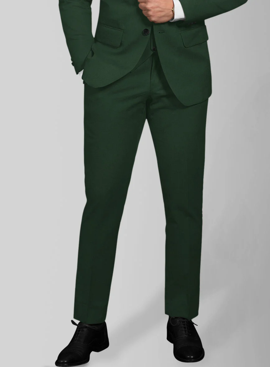Italian Emerald Green Cotton Stretch Suit - Image 4