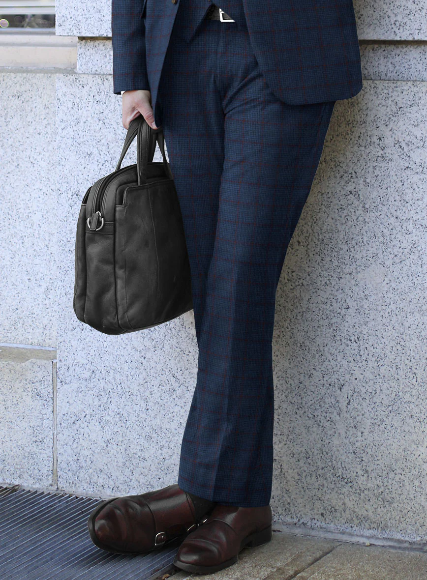 Italian Ermene Blue Wool Pants - Image 2