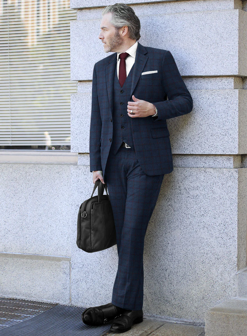 Italian Ermene Blue Wool Suit - Image 2