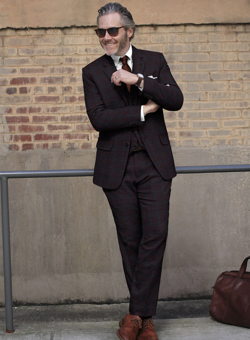 Italian Ernesto Check Tweed Suit - Image 2