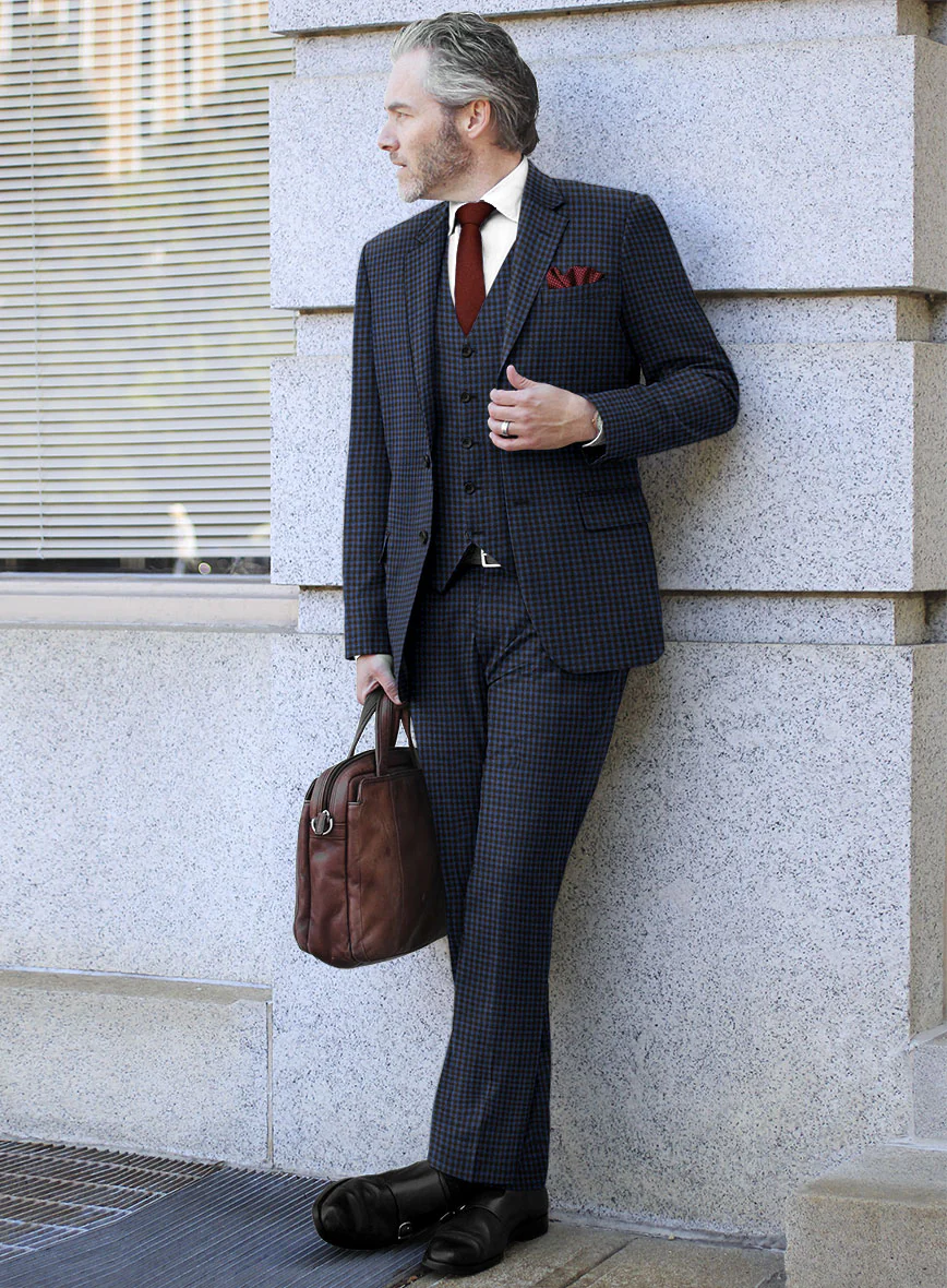 Italian Ervasi Blue Wool Suit - Image 2