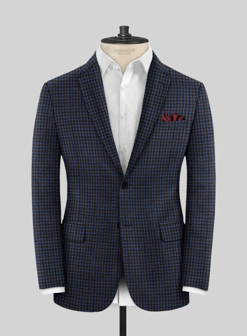 Italian Ervasi Blue Wool Suit - Image 3