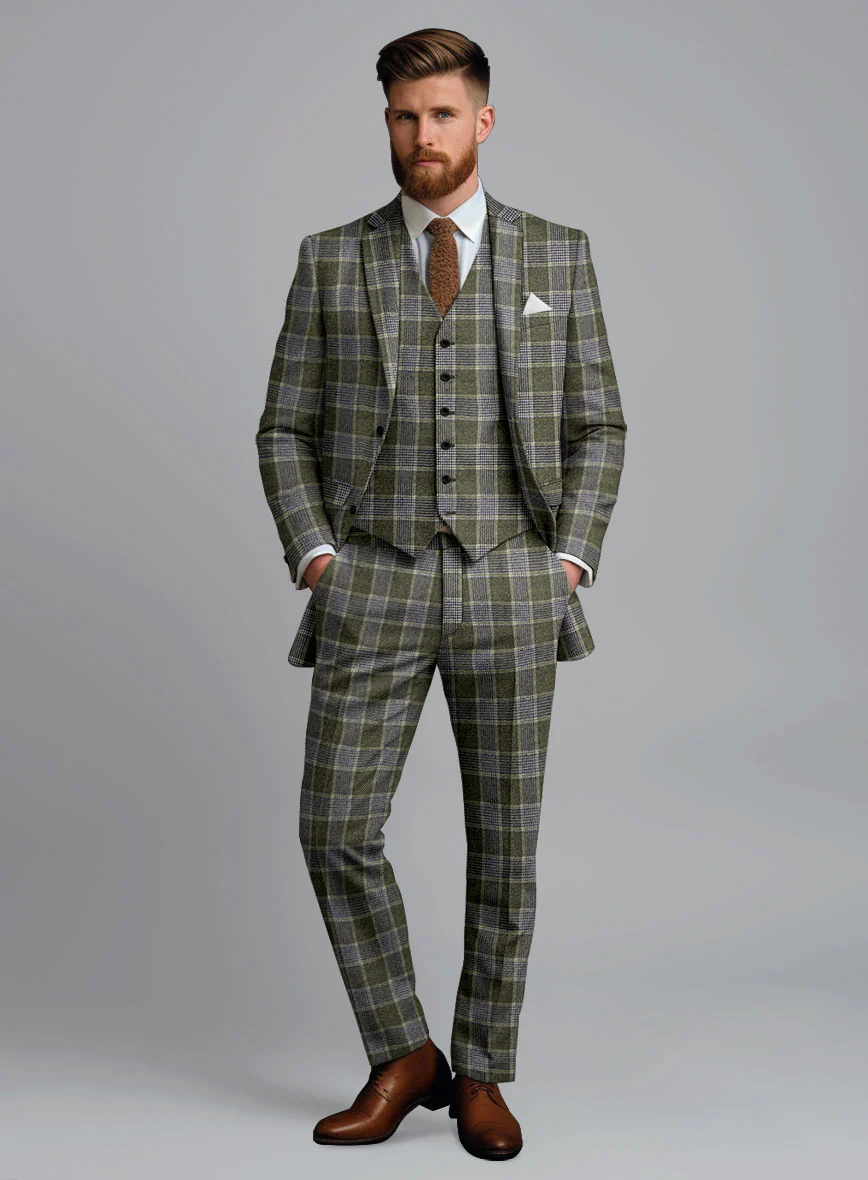 Italian Fabrizio Check Tweed Suit - Image 2