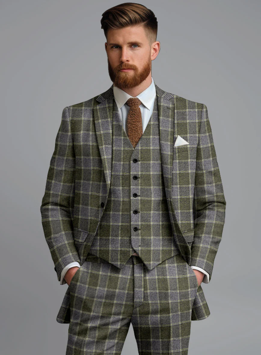 Italian Fabrizio Check Tweed Suit - Image 4