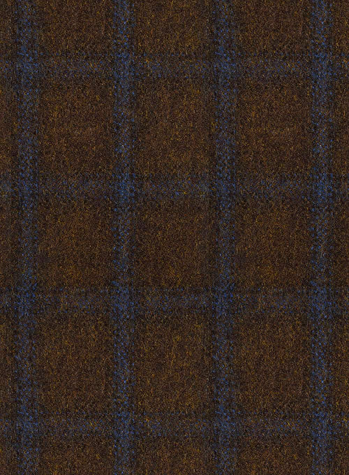 Italian Fedili Brown Checks Tweed Pants - Image 2
