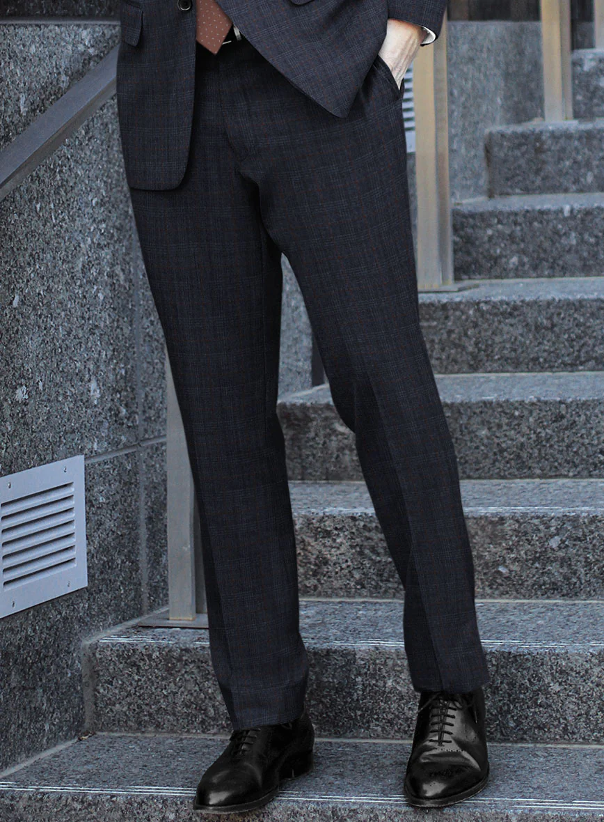 Italian Flick Blue Checks Flannel Pants - Image 2