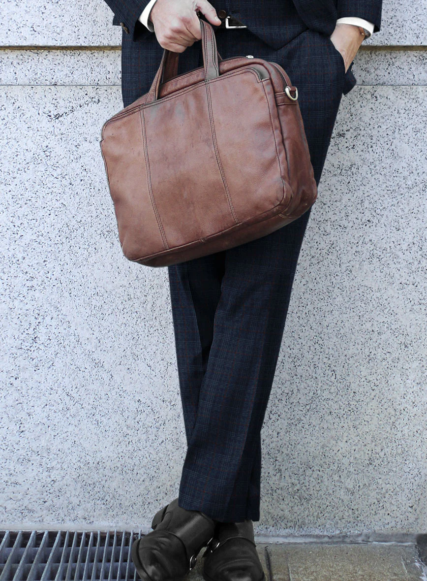 Italian Flick Dark Blue Checks Flannel Suit - Image 4
