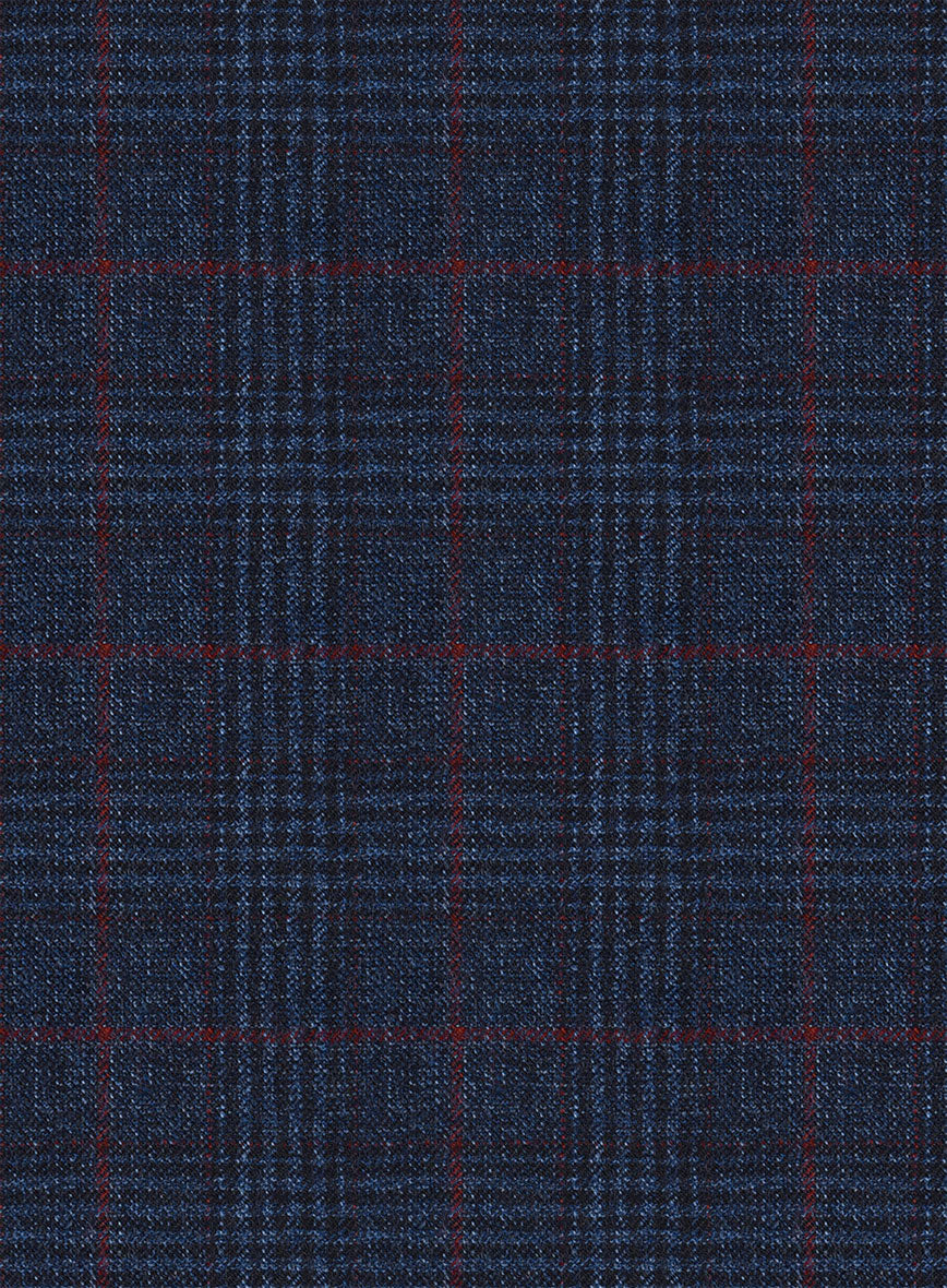 Italian Flick Dark Blue Checks Flannel Suit - Image 6