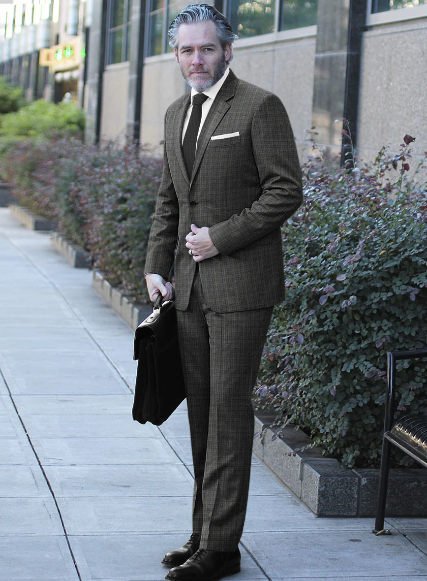 Italian Flick Gray Checks Flannel Suit - Image 2