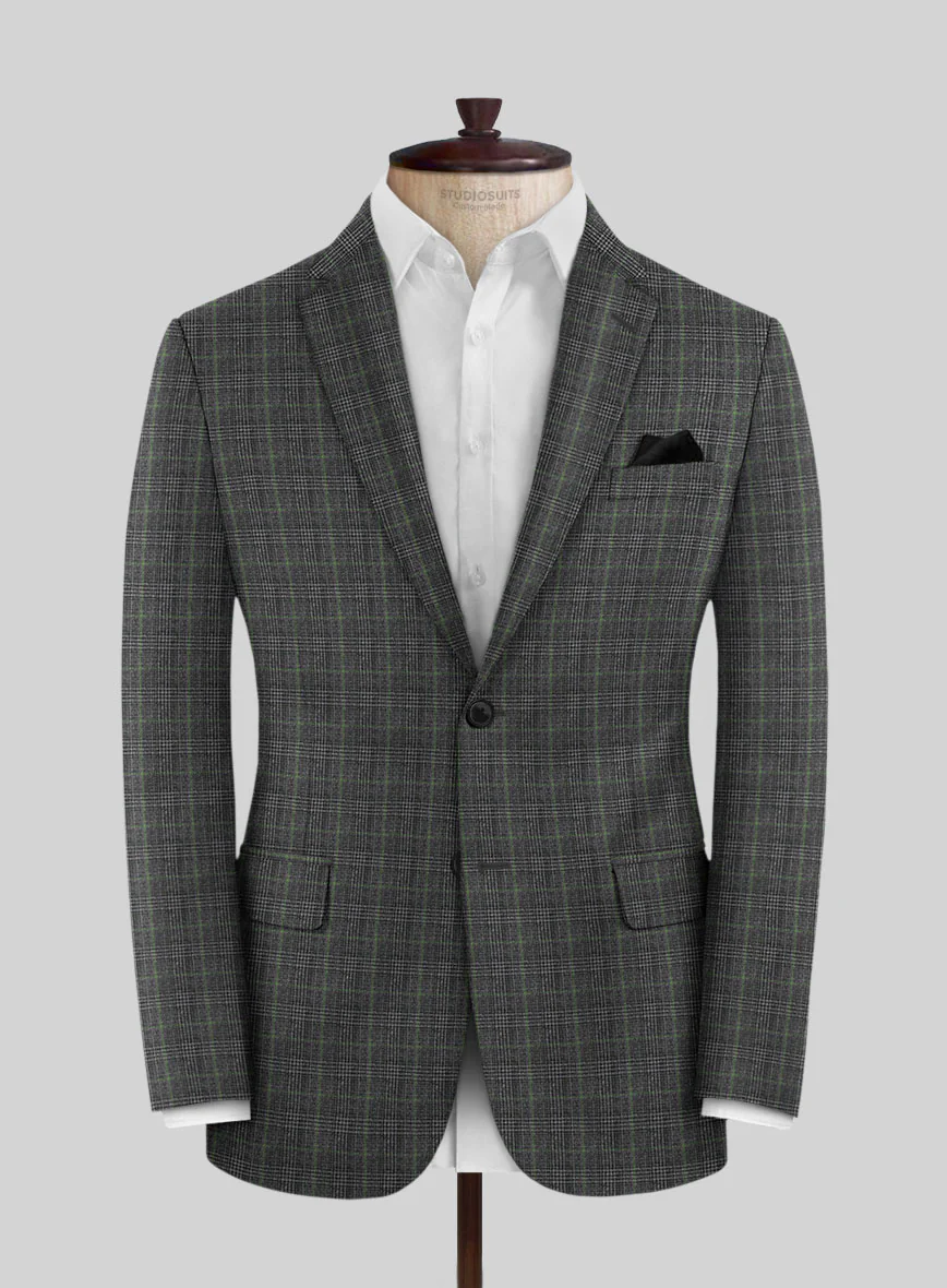 Italian Flick Gray Checks Flannel Suit - Image 3