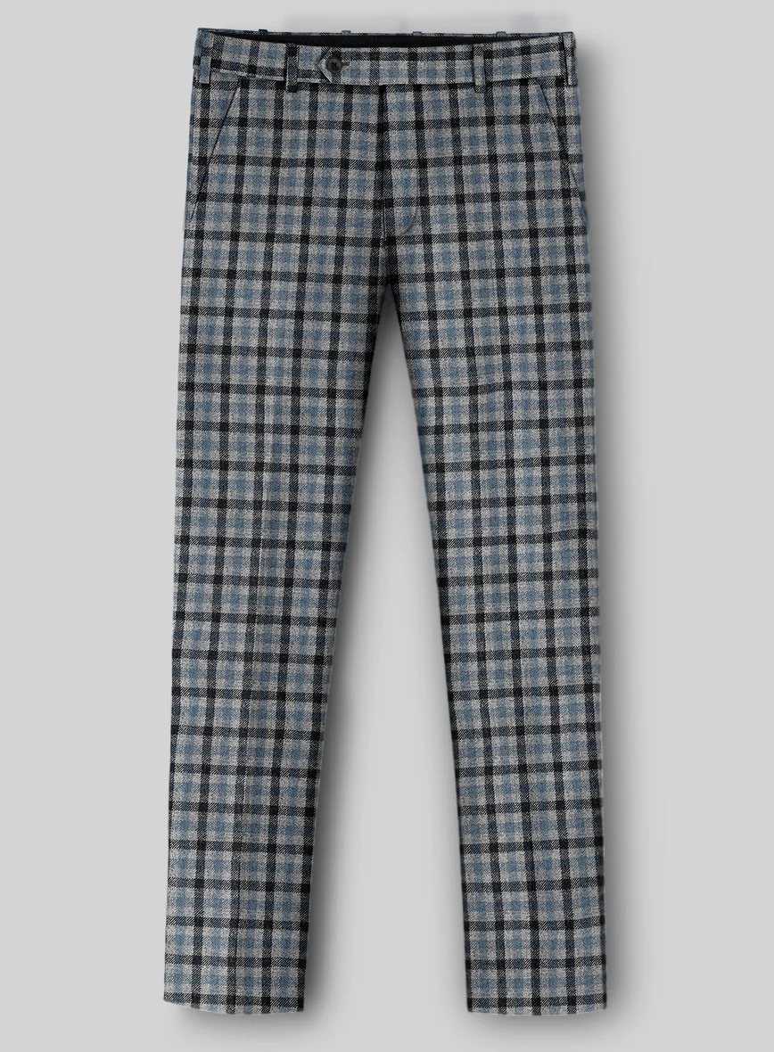 Italian Frostblue Check Tweed Pants - Image 2