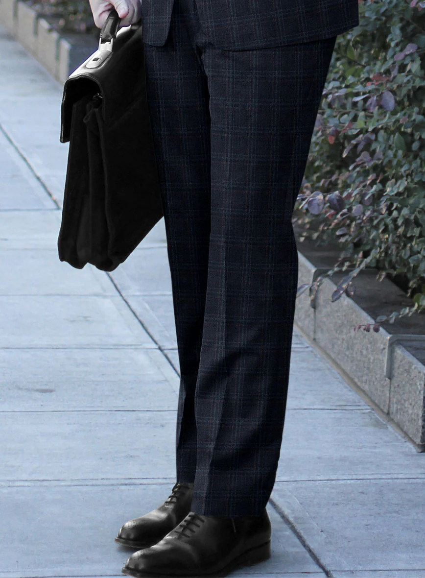 Italian Gaze Blue Checks Flannel Pants - Image 2