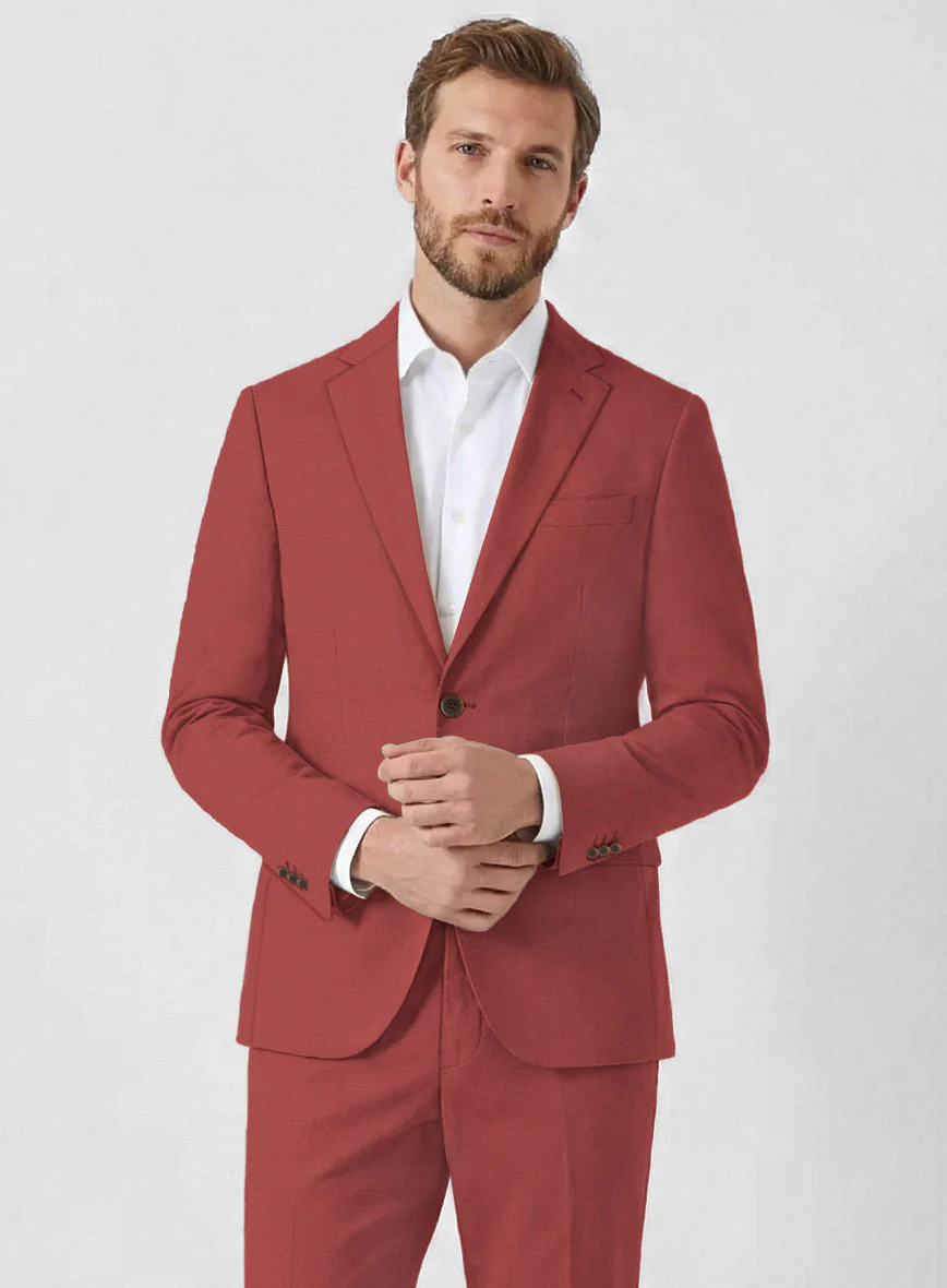 Italian Gimson Red Cotton Stretch Jacket - Image 2