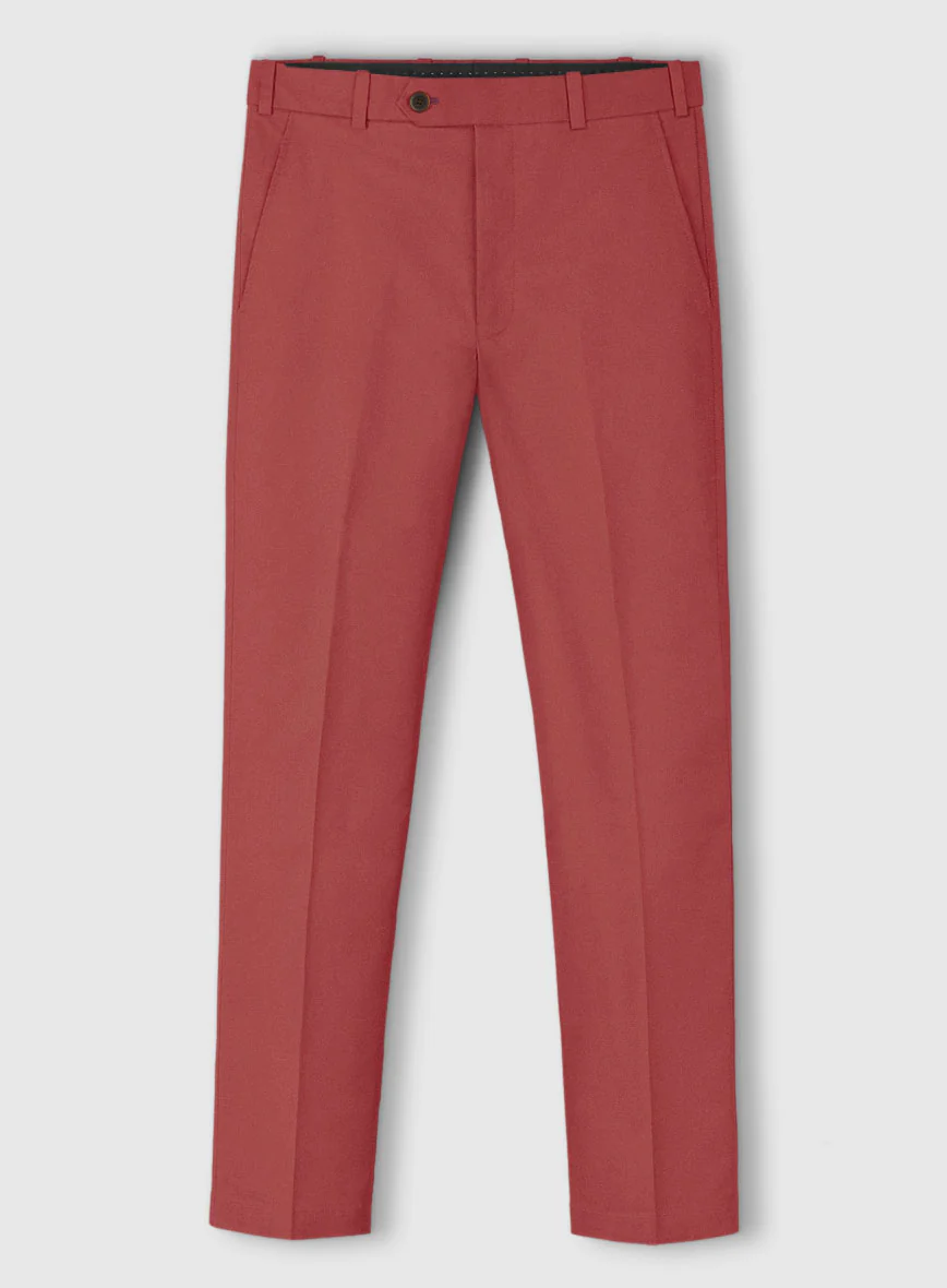 Italian Gimson Red Cotton Stretch Pants - Image 2