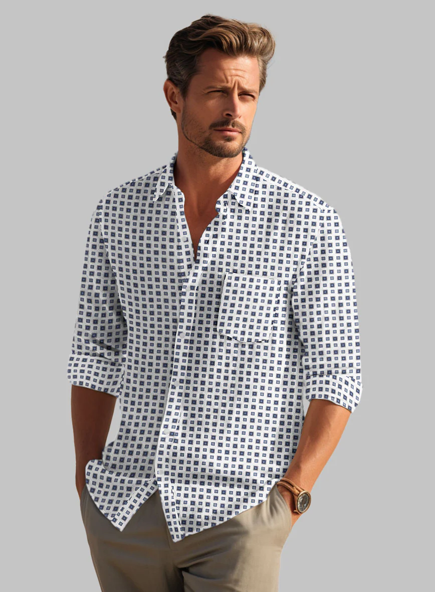 Italian Giuliano Summer Linen Shirt - Image 3