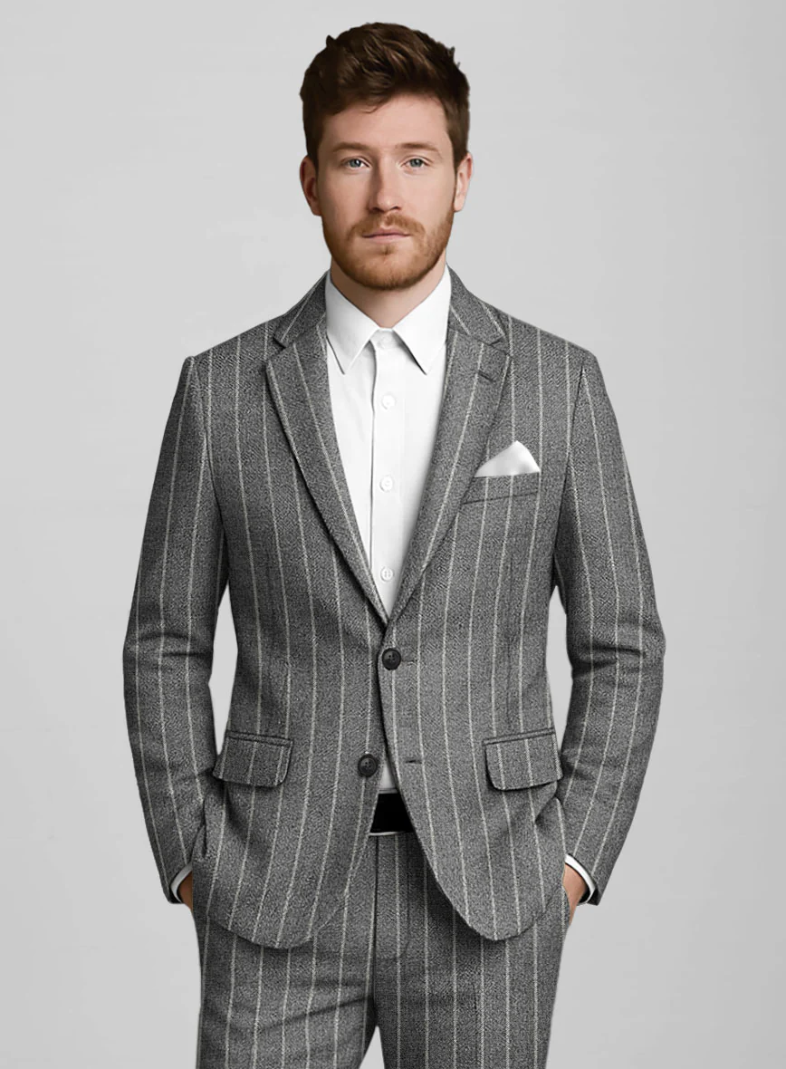 Italian Granite Rope Stripe Tweed Jacket - Image 2