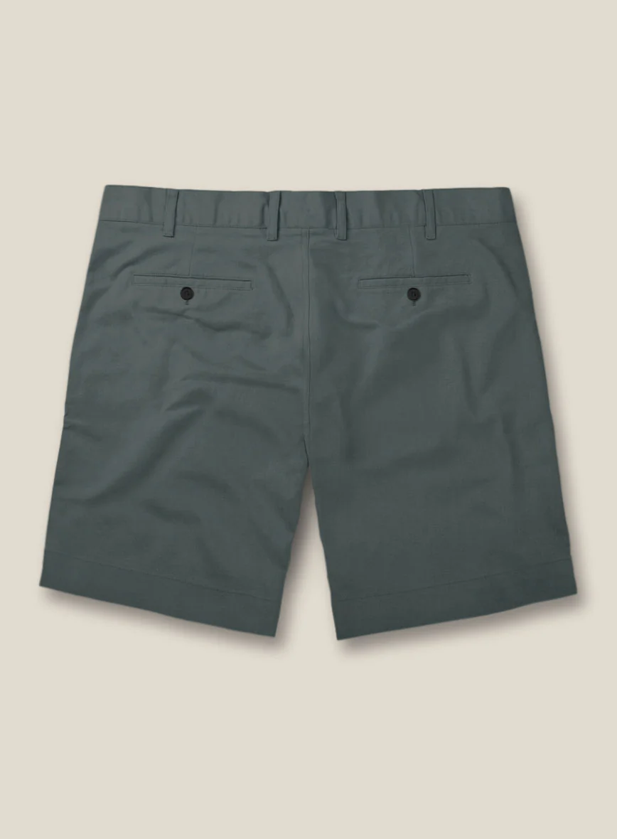 Italian Gray Cotton Stretch Shorts - Image 2