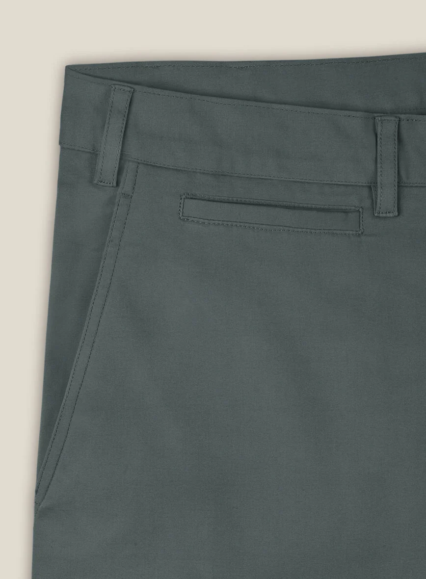 Italian Gray Cotton Stretch Shorts - Image 4
