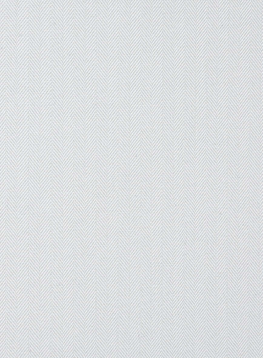 Italian Gray Herringbone Cotton Pants - Image 3