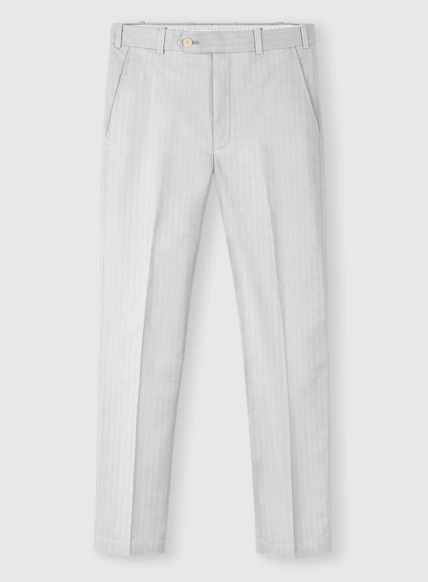 Italian Gray Herringbone Cotton Suit - Image 5